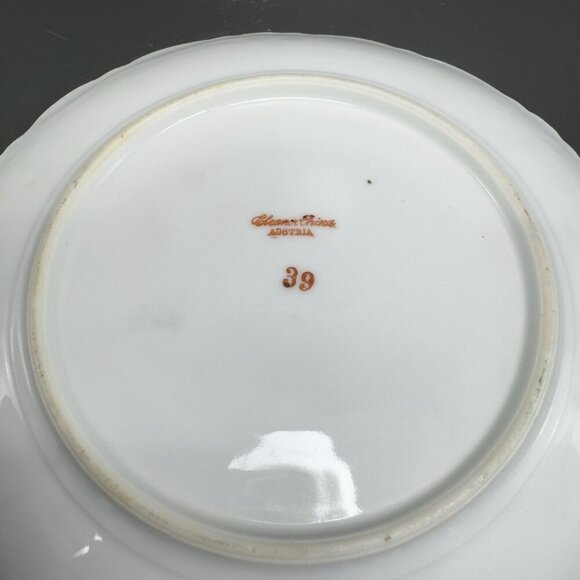 Eleanor China Co Austria Porcelain Plate Dish Set 4 Flowers Gold Gild Vintage - Picture 10 of 16